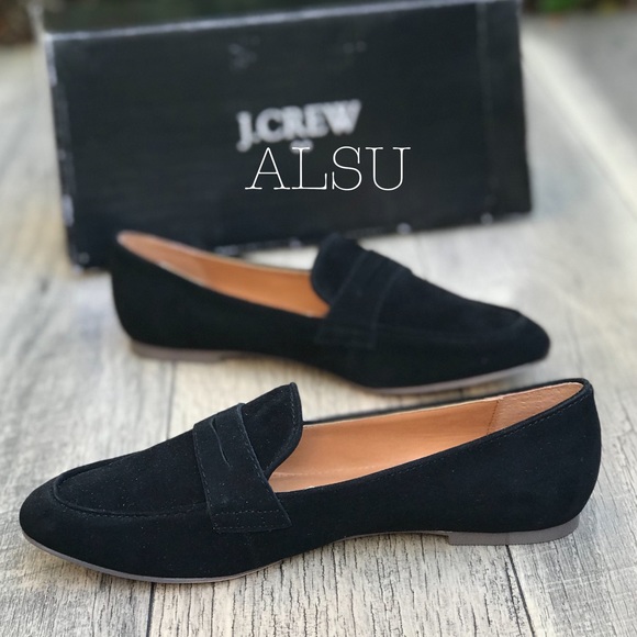 NWT J. Crew Suede Penny Loafers Black W AUTHENTIC - Picture 5 of 8